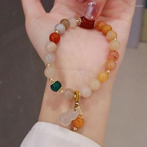 Charm Bracelets Fashion Natural Stone Bracelet Gourd Peanut Beaded Woman Girls Chinese Style Jewelry