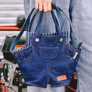 Depolama çantaları mini denim kot şekil kadın çanta tasarımcısı Dacron iç çapraz vücut rahat vintage kovboy omuz komik çantalar