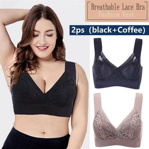 Pcs Women Back Buckle Cotton Bra Wire Plus Size Underwear Widened Shoulder Straps Brasieres Comfort Black Breast Cover Camiso176u