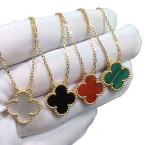 Van-Clef & Arpes Necklace Designer Jewelry Women Original Quality Bracelet Clover Necklaces Pendants Mother-of-Pearl Stainless Steel Plated 18K For Jewelry-Gift