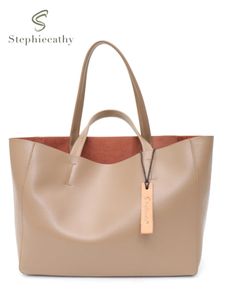 Shopping Bags SC Women Classic Tote Real Leather Large Capacity Shoulder Bags For Laptop Shopping Daily Casual Style Handbags with Liner Purse 231006