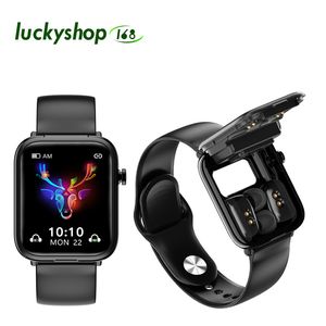 Mais novo 2 em 1 relógio inteligente com fones de ouvido sem fio tws fone x5 monitor freqüência cardíaca tela toque completo música fitness smartwatch