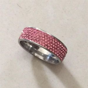 Full Zircon Engagement Rings for women pink color Wedding rings female anel Austrian Crystals Jewelry top quality310V