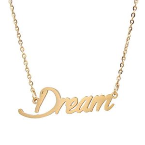 Pendant Necklaces Dream Name Necklace Personalised Stainless Steel Women Choker 18k Gold Plated Alphabet Letter Jewelry Friends Gi3100