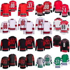 Stitched Hockey 37 Andrei Svechnikov Jersey 82 Jesperi Kotkaniemi 24 Seth Jarvis 76 Brady Skjei 88 Martin Necas 20 Sebastian Aho 8 Brent Burns Sewn On Man Woman Youth