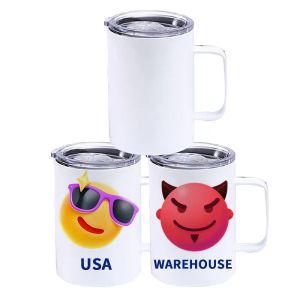 Wholesale 12Oz Custom Insulated Stainless Steel White Sublimation Coffee Mug With Handle 0603