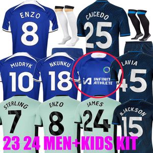 23 24 CFC NKUnKU Soccer Jerseys N.Jackson Kids Kit Player Version 2023 2024 Enzo Pulisic Sterling James Koulibaly Azpilicueta Havertz Fofana Men fans Football Shirt