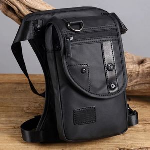 Waist Bags Motorcycle Rider Fanny Drop Leg Bags Messenger Shoulder CrossBody Bag Bum Hip Belt Pouch Waterproof Nylon/Canvas Men Waist Pack 231006