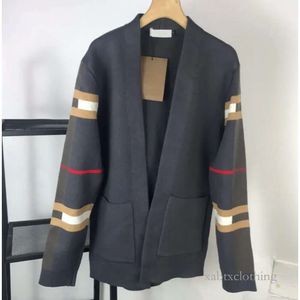 2023 Nya herrtröjor Burrberry Designer Jacket Womens Classic Stripe Cardigan Coat tröja Fashion Autumn Par Sweatshirt Stor storlek Partröja