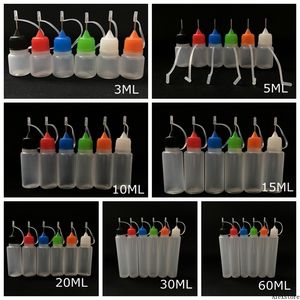 Needle Bottle Plastic Long Thin Tip Soft PE for 3ml 5ml 10ml 15ml 20ml 30ml Empty Juice Bottle Vape