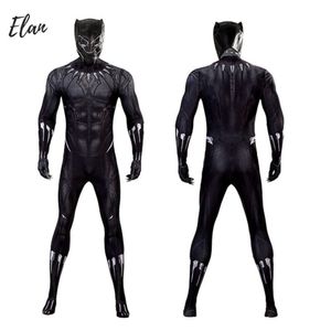 Fantasia de cosplay de pantera spandex, macacão de super-herói preto, estampa 3d, body zentai com máscara para mancosplay