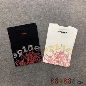 メンズTシャツWebパターンSP5DER 5555555 TシャツパフプリントTシャツ男性