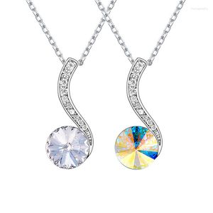 Pingente colares moda colar para mulheres festa amigos cristais de natal da áustria cor prata fantasia colar de pedra jóias