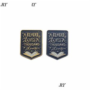 Pins Brooches Jewelry Book Pins Reader Enamel Badges Read Quote Gifts For Students Teachers Lover Drop Delivery