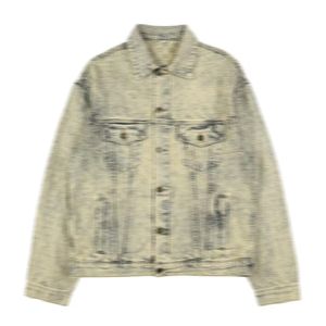 2024 Cappotto firmato Giacca di jeans Uomo lavaggio Tutte le lettere stampa parigi Collo con risvolto Donna nero grigio XS-L