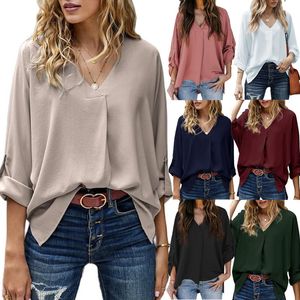 Women's Blouses Spring/Summer New Line Sexy V-neck Loose Size Shirt Versatile Casual Top for Women