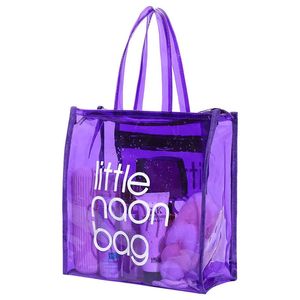 Evening Bags 1 Pc Fashion Women Summer Beach Bag Large Capacity PVC Clear Waterproof Makeup Handbags Transparent Shopping Shoulder 231006