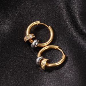 Mens Hip Hop Hoop Earrings Jewelry Womens Gold Plated Vintage Earring With Diamond215N