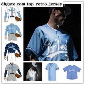 NEW Carolina Wears Custom College UNC North Tar Heels Baseball Jersey 40 Zarate 7 Tessar Aaron Sabato Dylan Harris Tyler Causey