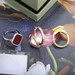 Moda clássico sorte 4 trevo de quatro folhas 3 cores anel mãe de pérola 18k anel banhado a ouro senhoras e meninas dia dos namorados m295v