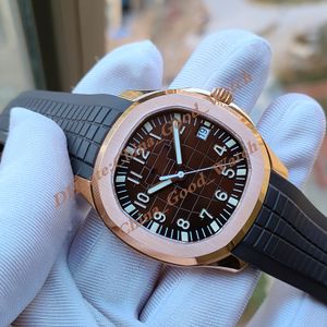 3KF En İyi Sürüm 5167R-001 Kahverengi Kadran Gerçek Cal.324C Otomatik Mekanik 5167A Mens Watch 3K Safir Gül Altın Çelik Tasarımcı Spor Saatleri