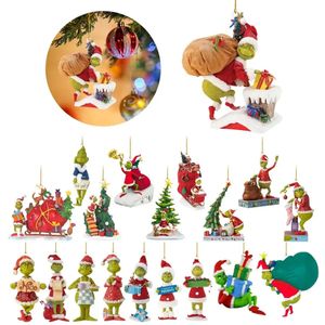 Decorações de Natal Decorações de Árvore de Natal Divertida Ornamento Animal Verde Acrílico Charme Pingente Árvore de Natal Decoração de Natal Ornamento Estrela 231005