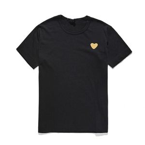 ラブハートTシャツピーチハートメン女性ラウンドネックコットンショートスリーブソリッドカラー刺繍ハート愛好家ティートップヒップホップSHIR2428