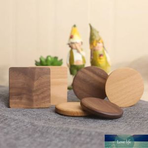 Wooden Coaster Round Square Natural Beech Wood Black Walnut Cup Mat Coffee Caps Coaster Bowl Plates Table Ware Insulation Tools Quality