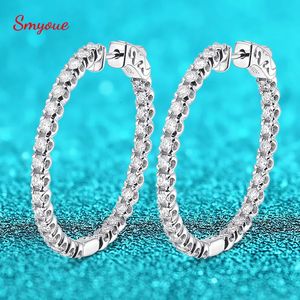 Hoop Huggie Smyoue 18K pläterade 156CTTW Alla örhängen för kvinnor lab diamantsmycken 100 925 Sterling Silver Earring GRA 3CM 231005