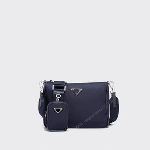 Designer-Gepäck für Herren und Damen, 2VH113, Messenger-Tasche, abnehmbare Tasche, klassisches Design aus recyceltem Nylon, Leder-Umhängetasche, modische 3-in-1-Reisetasche