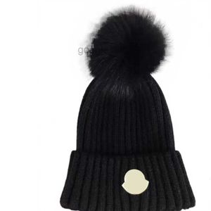 Designer Winter Knitted Beanie Woolen Hat Women Chunky Knit Thick Warm Faux Fur Pom Beanies Hats Female Bonnet Caps 11 Colors Knitted Hat Hats Women with Brim Men