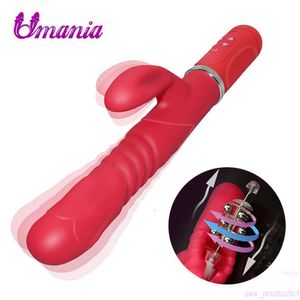 Wiederaufladbare 12 Modi Rotierender Schub-Kaninchen-Vibrator Klitoris-Stimulator G-Punkt-Dildo-Vibrator Sexspielzeug für Frau S1018