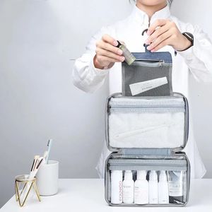 Borse per cosmetici Custodie Borse per trucchi da donna Borse da toilette portatili da uomo Organizer Neceser Maquillaje Kit da viaggio Appeso Borsa da bagno multifunzione K184 231006