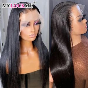 Synthetic Wigs 13x6 Bone Straight Human Hair Lace Frontal Wig 5x5 For Women Pre Plucked With Baby 13x4 Front MYLOCKME 231006