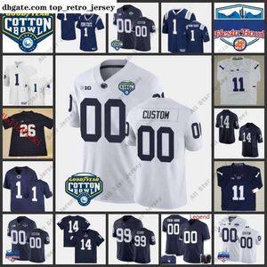 Одежда для американского студенческого футбола NCAA Custom Penn State Nittany Lions Сшитая футбольная майка 53 Рашид Уокер 84 Тео Джонсон 28 Девин Форд 79 Кейдан Уоллес 97 Пи Джей