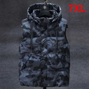 Men's Down Parkas Camouflage Vest Men Fashion Sleeveless Jackets 7XL Plus Size Vests Spring Autumn Camo Vests Coat Male Big Size 7XL J231006