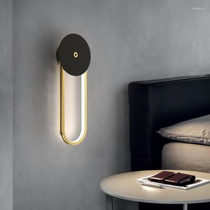 Lampa ścienna nowoczesna prosta osobowość w tle w tle sypialnia sypialnia Inteligentna indukcyjna salon