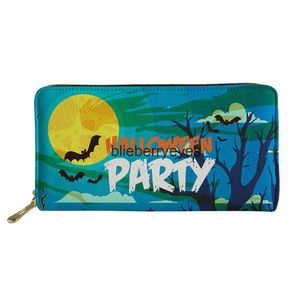 Totes Portafoglio da donna creativo di Halloween Borsa portaoggetti con cerniera in PU Portafoglio multi-carta Custom04blieberryeyes