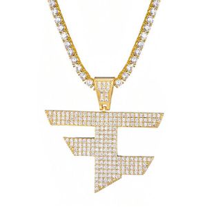Designer pingente colar homens mulheres hip hop ouro prata cor gelado zircão cúbico jóias colar2904