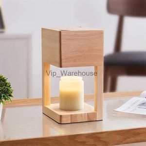 Table Lamps Semi-open Design Wood Candle Warmer Aroma Burner Fragrance Lamp Scented Warmer Candle Melter Dimmable Table Lamps for Spa Home YQ231006