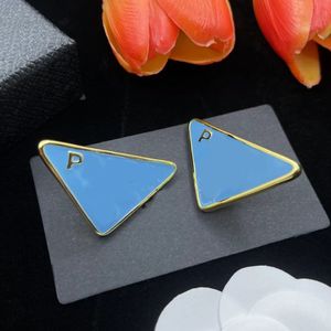Charm Blue Triangle örhängen Märke modedesigner örhängen Alla hjärtans dag bröllop brud gåva smycken