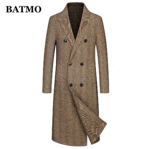 Męskie mieszanki wełny Batmo 2023 Przyjazd Autumn Long Wool Trench Płaszcz Mężczyźni 5829 231005