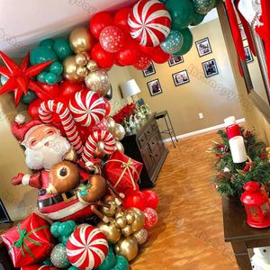 Outros suprimentos para festas de eventos Arco de balão de Natal Verde Ouro Vermelho Caixa de doces Balões Garland Cone Explosão Estrela Foil Balões Ano Decoração de festa de Natal 231005