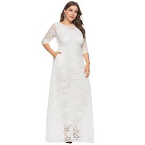 Plus size vestidos 2021 outono vestido de festa 4xl 5xl 6xl caftan feminino formal grande solto laço branco para wedding261q