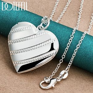 ペンダントネックレスDoteffil 925 Sterling Silver Love Heet P 16 18インチヘビチェーンネックレス女性ファッションウェディングチャームジュエリー231005