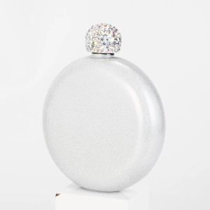 New Diamond Hip Flasks Stainless Steel Flagon With Rhinestone lid Cover Mini Hip Flask Round Wine Pot Flask Wine Bottle