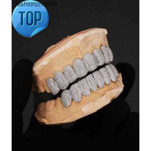 Эксклюзивная настройка Moissanite Teeth Grillz Iced Out Hop 925 Серебро декоративные брекеты Real Diamond Bling Зубные грили для мужчин 1520787