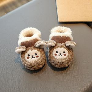 Slipper Girls Casual Shoes Winter Sheep Cartoon Warm Kids Baby Boys Toes Wrapped Breatheable Korean Children