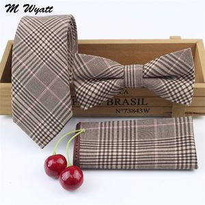 Bow Ties Mens Cotton Designer Skinny Striped Tie Bowtie Pocket Square Necktie Butterfly Handkerchief Set Lots 231005