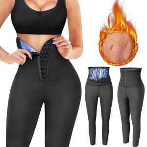 Waist Tummy Shaper High Slimmer Tights Long Slimming Pants Weight Loss Thermo Sweat Sauna Neoprene Workout Body Shapers 231006